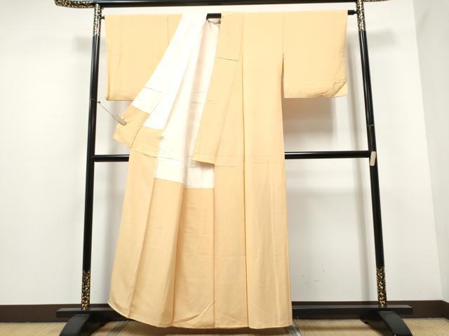 平和屋着物●上質な色無地 萱草色 正絹 逸品 CABA4810hy