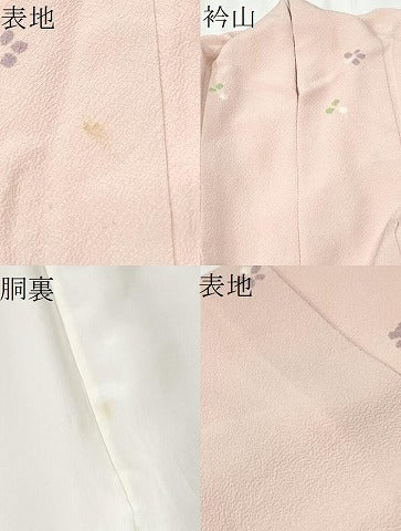 平和屋着物●上質な小紋 絞り 舞花文 鬼しぼ縮緬 正絹 逸品 CABA4814hy
