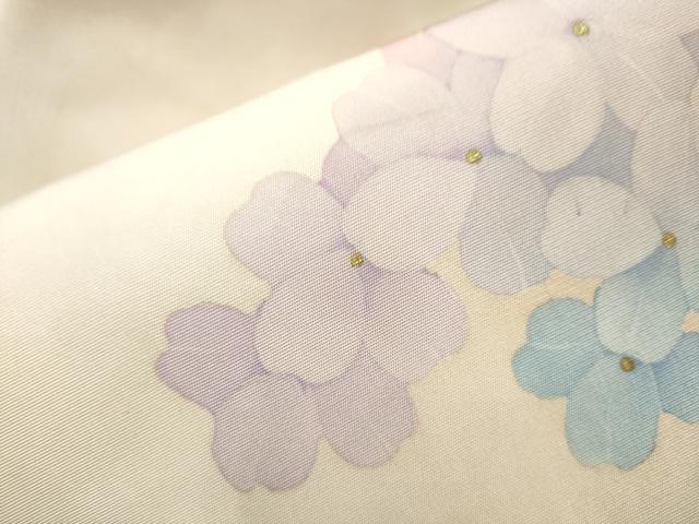 平和屋着物●塩瀬 九寸名古屋帯 手描き 枝花文 金銀彩 正絹 逸品 CABA5060hy