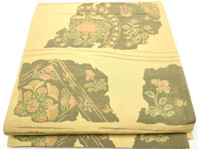 平和屋着物●六通柄袋帯 鳥獣花文 正絹 逸品 CABA5139hy