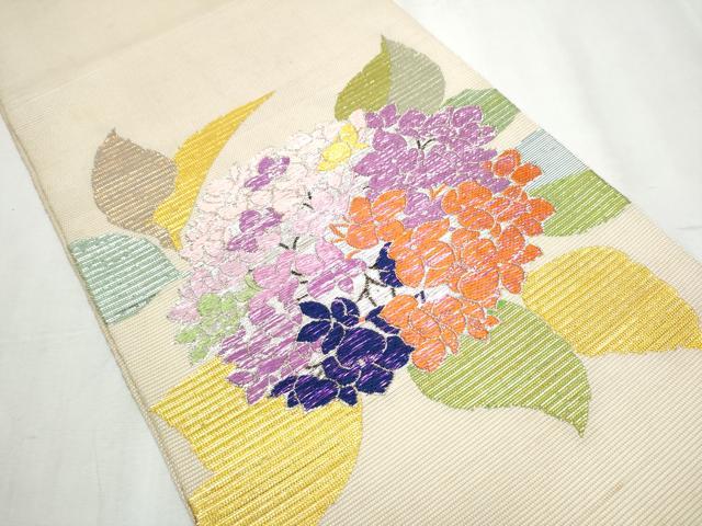 平和屋着物*夏物 龍村平蔵製 六通柄 本袋帯 あじさい 金銀糸 正絹 逸品 CABA5196hy