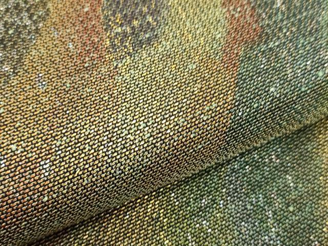 平和屋着物▼六通柄袋帯 霞文 金彩 正絹 逸品 CABA5660ak