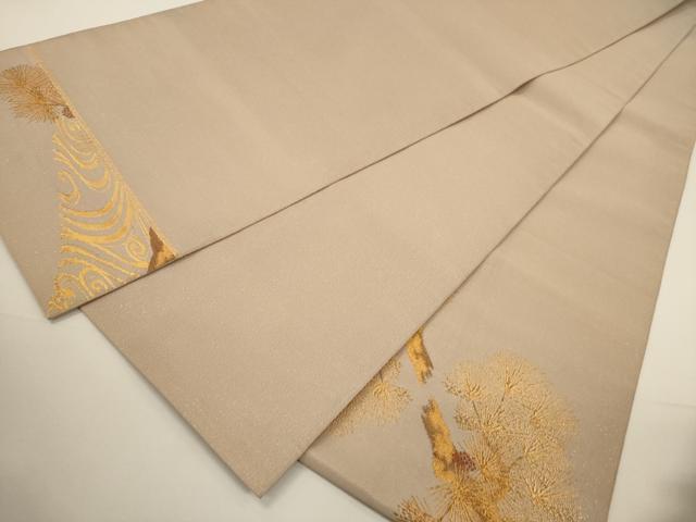 平和屋着物▼太鼓柄袋帯 綴れ 立波松葉文 金糸 正絹 逸品 CABA5766ak