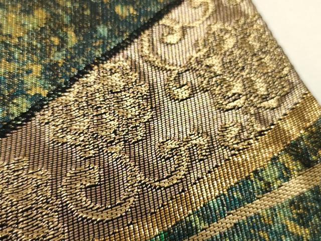 平和屋着物▼六通柄袋帯 流線の舞 金糸 引箔 正絹 逸品 CABA5902ak