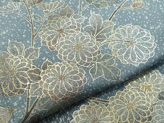平和屋着物●訪問着 枝花文 たたき染め 金彩 洗える着物 CABA6003vf