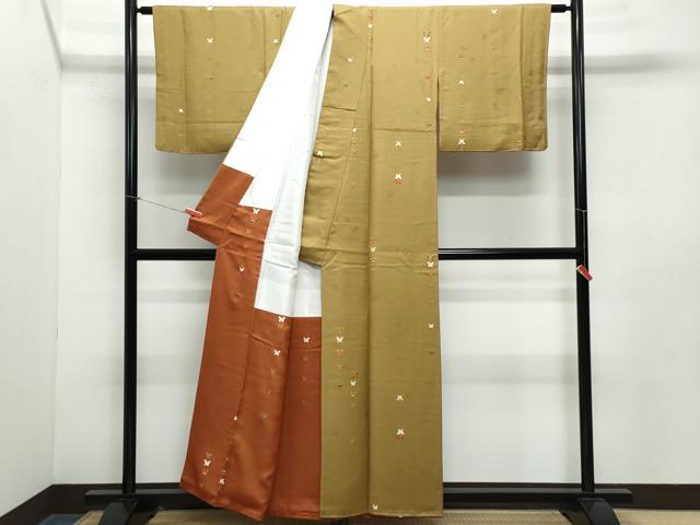 平和屋着物●上質な小紋 舞蝶文 金彩 正絹 逸品 CABA6060vf