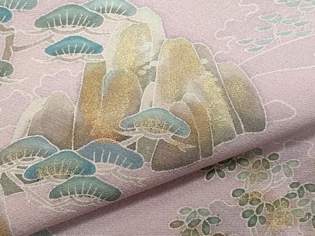 平和屋着物●訪問着 人物草木文 暈し染め 金彩 ロング丈 正絹 逸品 CABA6090vf