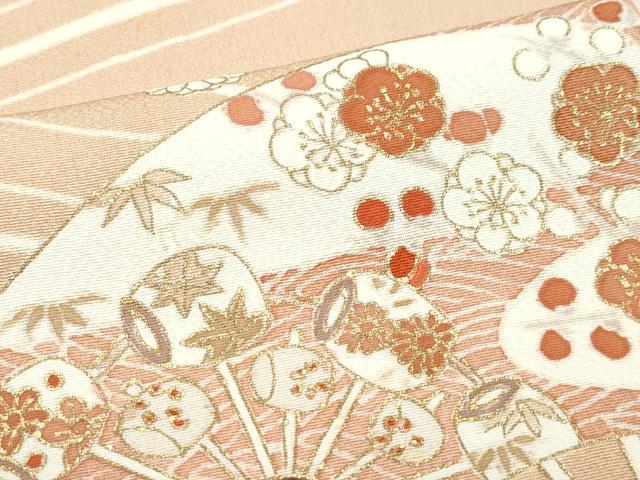 平和屋着物●銀座きしや 訪問着 駒刺繍 流水扇面松花文 金彩 正絹 逸品 CABA6102vf