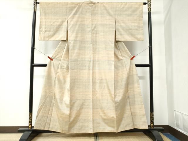 平和屋着物●紅花紬 米沢 格子柄 正絹 逸品 CABA6187yc
