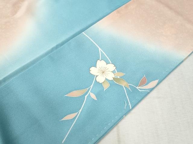 平和屋着物●創業460年・千總 訪問着 駒刺繍 流水松竹梅牡丹花文 暈し染め 金彩 正絹 逸品 CABA6199yc