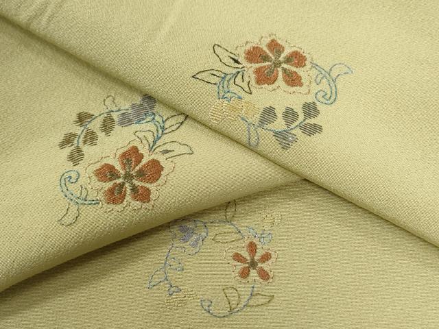 平和屋着物●上質な小紋 総刺繍 花唐草丸文 金糸 正絹 逸品 CABA6208yc