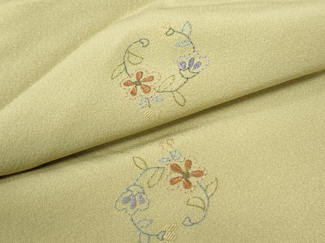 平和屋着物●上質な小紋 総刺繍 花唐草丸文 金糸 正絹 逸品 CABA6208yc