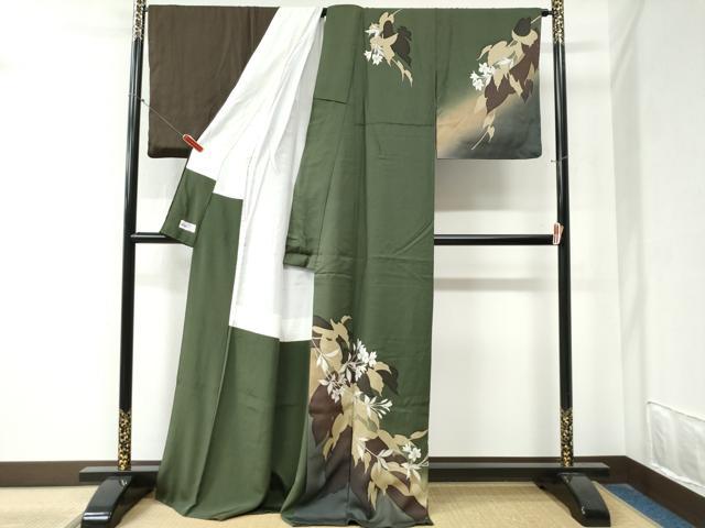 平和屋着物●京の匠日展作家 丹下雄介 訪問着 枝花文 暈し染め 金彩 やまと誂製 ロング丈 正絹 逸品 CABA6241yc