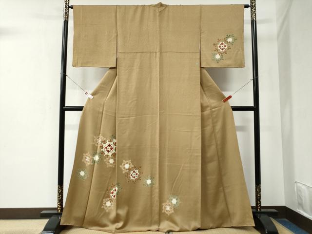 平和屋着物●訪問着 刺繍 吉祥花文 金糸 三越扱い 正絹 逸品 CABA6291yc