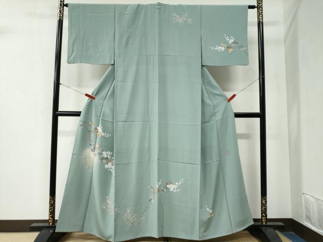 平和屋着物●訪問着 友禅 作家物 枝花文 蛍暈し 正絹 逸品 CABA6309yc