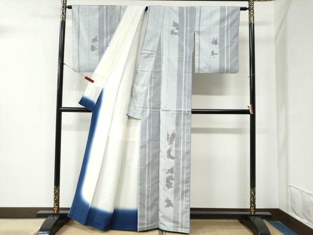 平和屋着物●訪問着 紬地 人物間道 金彩 正絹 逸品 CABA6335yc