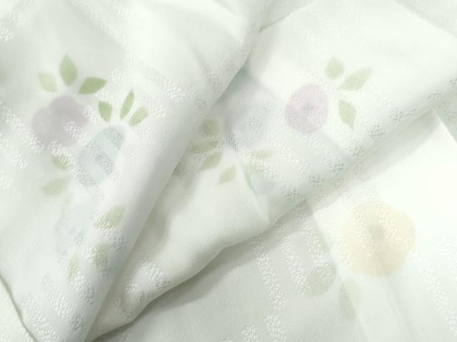 平和屋着物○長襦袢 無双仕立て 市松草花地紋 暈し染め 正絹 逸品 未