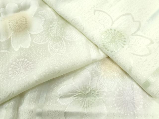 平和屋着物○長襦袢 無双仕立て 絞り 縞 舞桜地紋 暈し染め 正絹