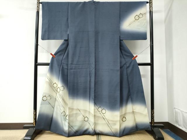 平和屋着物●訪問着　紬地　作家物　竹鳥丸文　やまと誂製　正絹　逸品　CABA6393yc 平和屋着物○訪問着 紬地 作家物 竹鳥丸文 やまと誂製