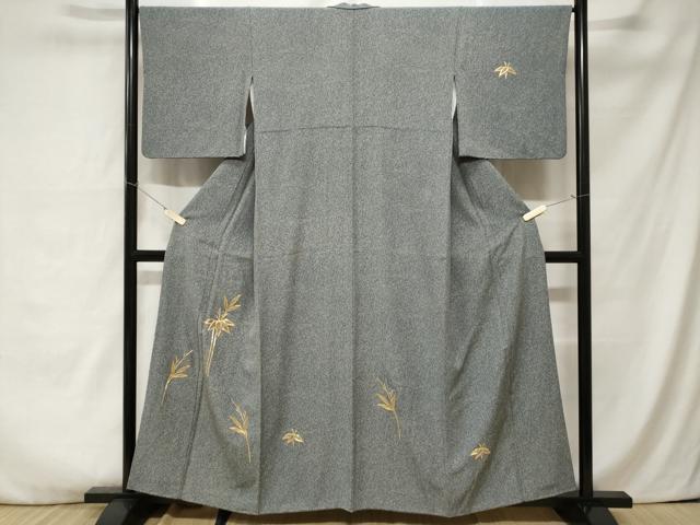 平和屋着物■訪問着 駒刺繍 笹文 正絹 逸品 CABA6976ev