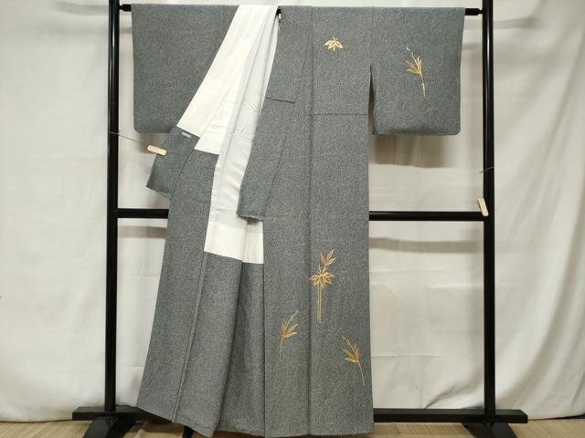 平和屋着物■訪問着 駒刺繍 笹文 正絹 逸品 CABA6976ev