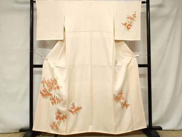 平和屋着物■訪問着 駒刺繍 菊文 金糸 正絹 逸品 CABA7598ev