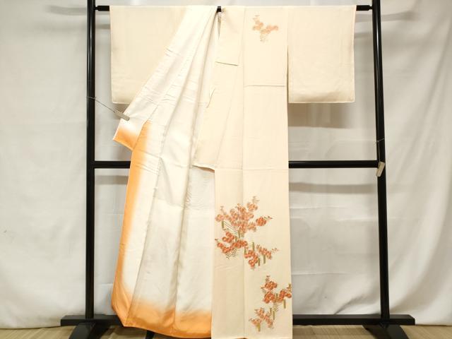 平和屋着物■訪問着 駒刺繍 菊文 金糸 正絹 逸品 CABA7598ev