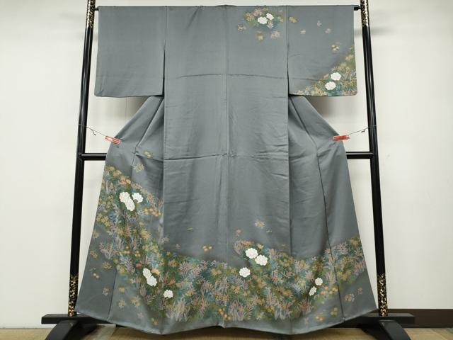 平和屋着物●訪問着 エ霞花文 金彩 正絹 逸品 CABA8009ut