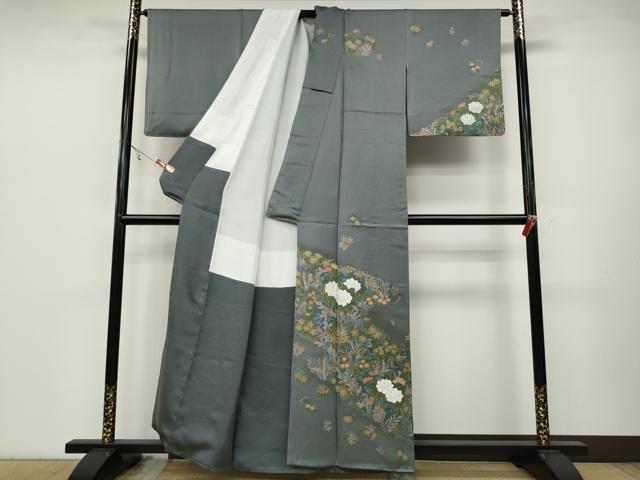 平和屋着物●訪問着 エ霞花文 金彩 正絹 逸品 CABA8009ut
