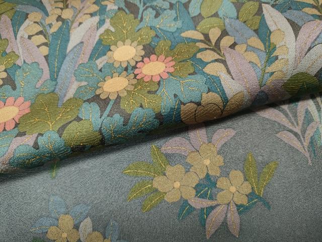 平和屋着物●訪問着 エ霞花文 金彩 正絹 逸品 CABA8009ut