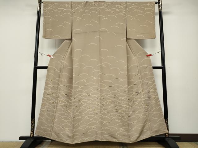 平和屋着物●訪問着 芝草花文 正絹 逸品 CABA8011ut