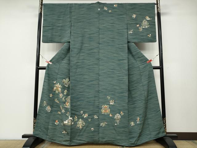 平和屋着物●訪問着 動物花文 金彩 正絹 逸品 CABA8047ut