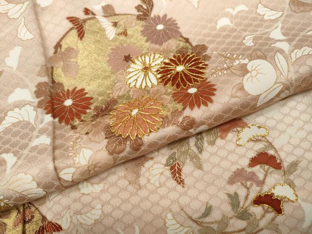 平和屋着物●訪問着 駒刺繍 草花丸文 暈し染め 金彩 正絹 逸品 CABA8058ut
