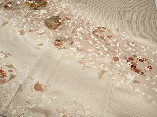 平和屋着物●訪問着 駒刺繍 草花丸文 暈し染め 金彩 正絹 逸品 CABA8058ut