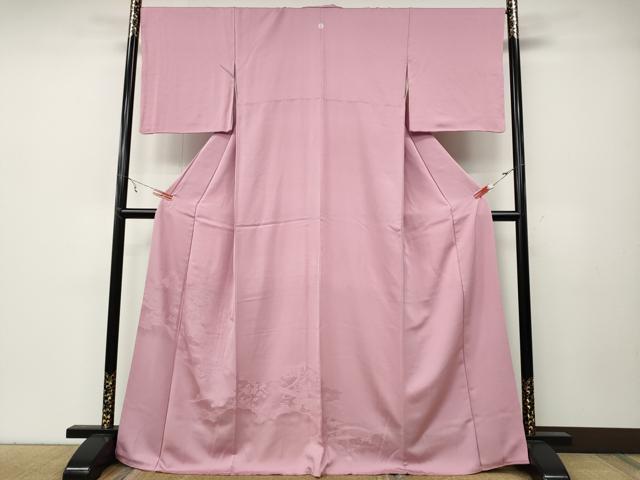 平和屋着物●豪華色留袖 雲取り絵巻花地紋 鴇色 正絹 逸品 CABA8066ut