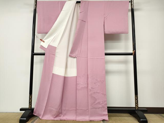 平和屋着物●豪華色留袖 雲取り絵巻花地紋 鴇色 正絹 逸品 CABA8066ut