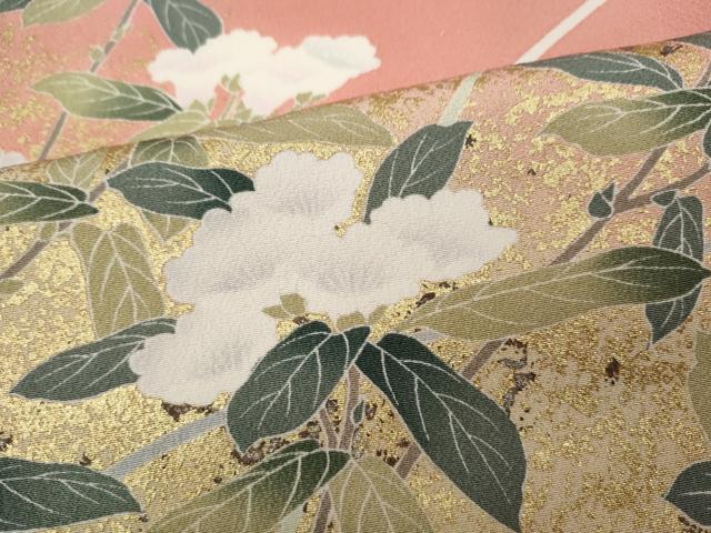 平和屋着物●訪問着 枝花文 暈し染め 金銀彩 正絹 逸品 CABA8074ut