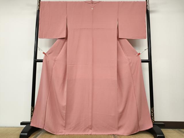 平和屋着物●上質な色無地 薄紅色 正絹 逸品 CABA8087ut