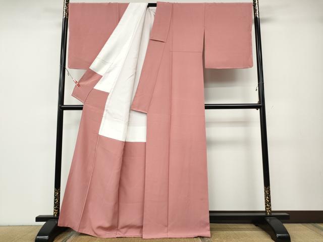 平和屋着物●上質な色無地 薄紅色 正絹 逸品 CABA8087ut