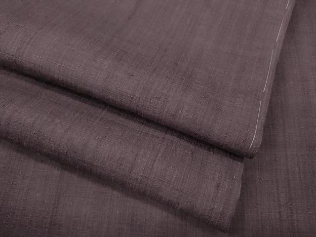本場結城紬　重要無形文化財　葡萄鼠色　正絹 平和屋着物○本場結城紬 重要無形文化財 葡萄鼠色 正絹 逸品 CABA8114ut