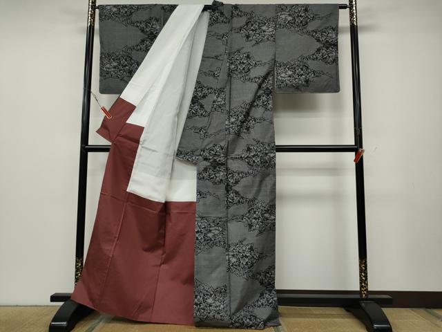 平和屋着物●本場大島紬 9マルキ 風景草木文 正絹 逸品 CABA8194ut