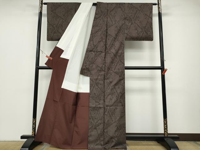 平和屋着物●本場大島紬 7マルキ 楓 竹 正絹 逸品 CABA8226ut