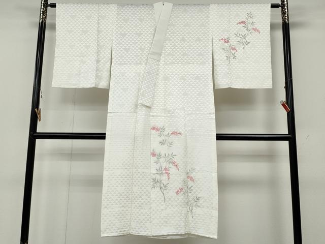平和屋着物●長襦袢 無双仕立て 手描き 南天文 正絹 逸品 CABA8272ut