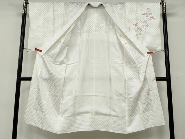 平和屋着物●長襦袢 無双仕立て 手描き 南天文 正絹 逸品 CABA8272ut