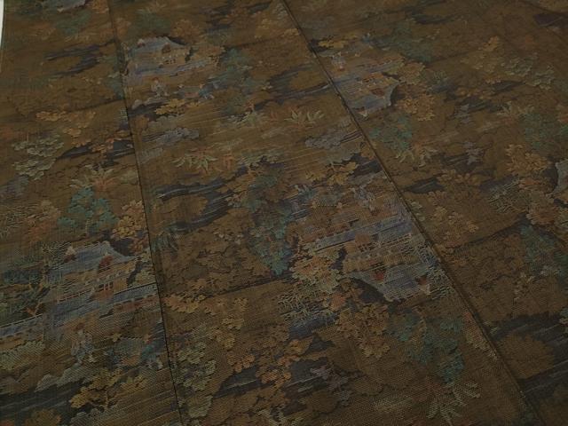 平和屋着物●本場大島紬 9マルキ 人物風景文 正絹 逸品 未使用 CABA8304ut