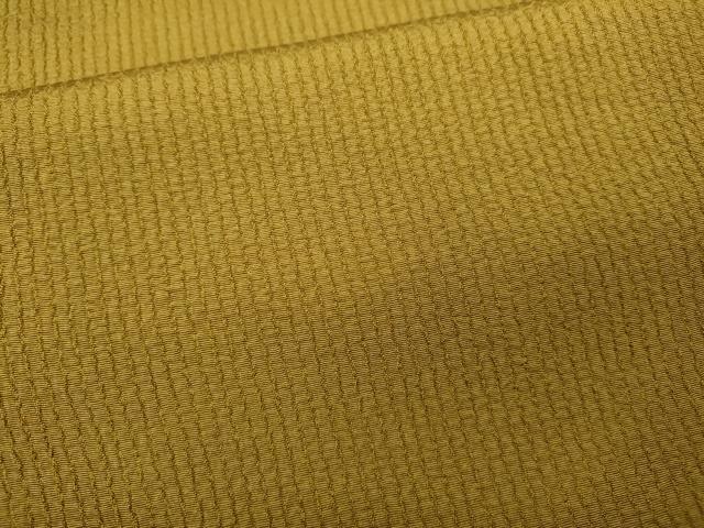 平和屋着物●上質な色無地 紋意匠 芥子色 正絹 逸品 CABA8362ut