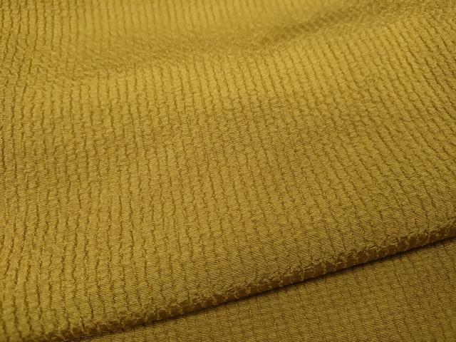 平和屋着物●上質な色無地 紋意匠 芥子色 正絹 逸品 CABA8362ut