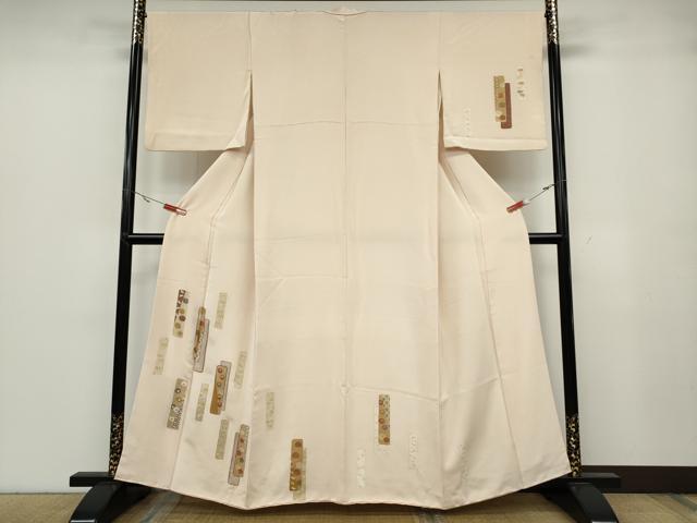 平和屋着物○訪問着 刺繍 短冊重ね花文 金彩 正絹 逸品 CABA8398ut