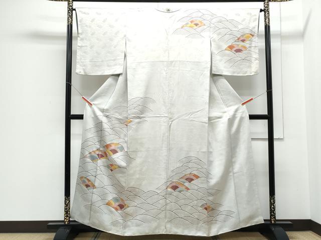 平和屋着物▼訪問着 立波青海波 金通し地 正絹 逸品 CABA8671th