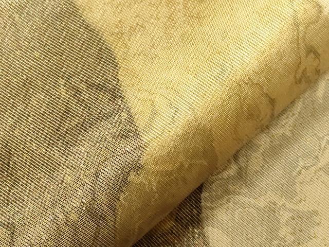平和屋着物▼六通柄袋帯 墨流し文様 金彩 引箔 正絹 逸品 CABA8945dy